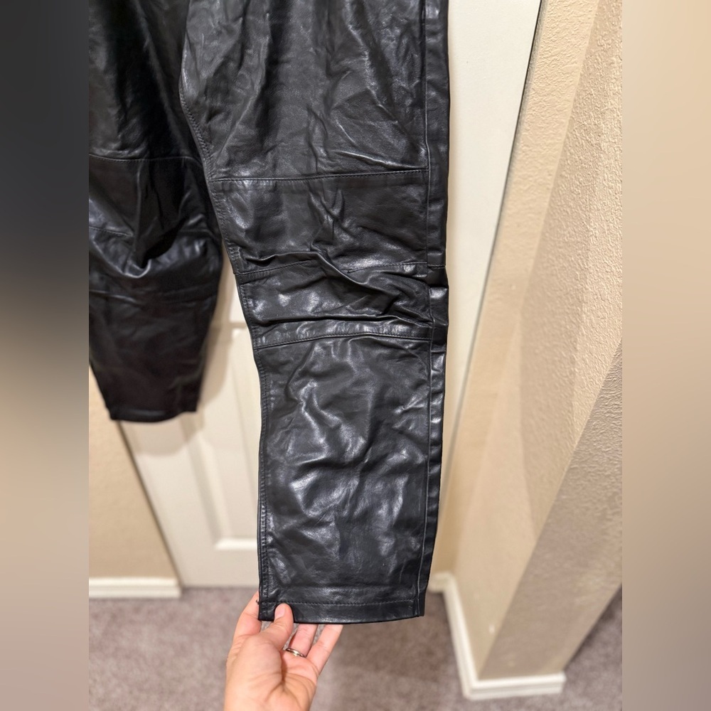Alexander Wang H&M Leather Paneled Trouser Pants Black , size 4 - Picture 6 of 14